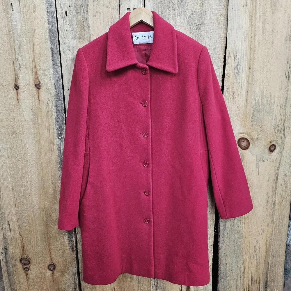 Oversized Wool Trench Chadwick's 100% Wool Red Wool Trench 14P